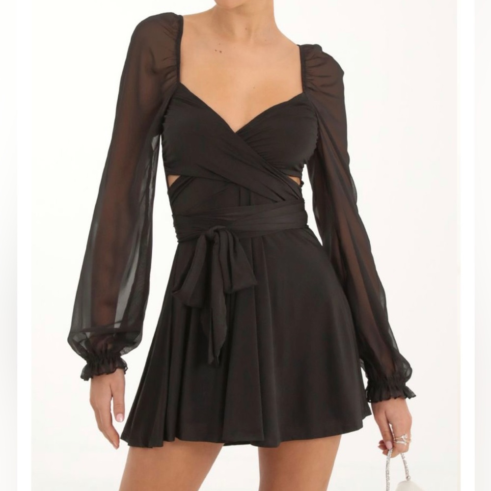 Lucy in the Sky Puff Chiffon Wrap Dress